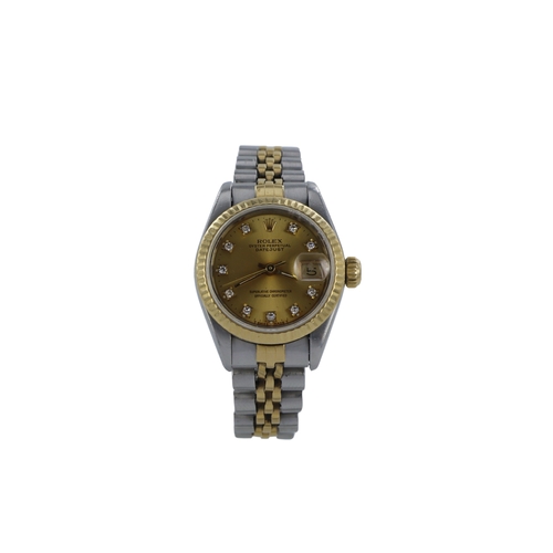 2 - Rolex Oyster Perpetual Datejust 26 stainless steel and gold cased ladies wristwatch, ref. 69173, ser... 