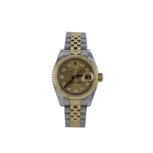 20 - Rolex Oyster Perpetual Datejust 26 stainless steel and gold ladies wristwatch, ref. 179313, serial. ... 