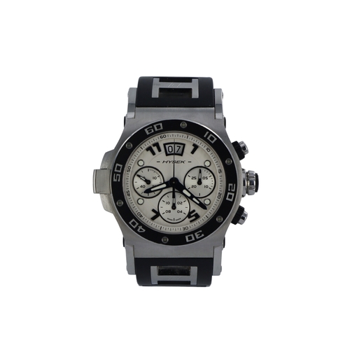 208 - Hysek Abyss Explorer stainless steel gents automatic chronograph wristwatch, purchased 2010. The sil... 