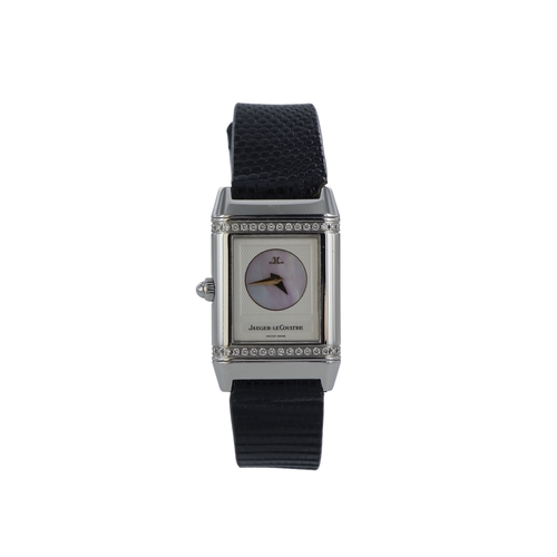 211 - Jaeger-LeCoultre Reverso Duetto stainless steel and diamond set ladies manual wind wristwatch, ref. ... 