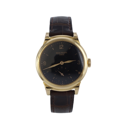 219 - Patek Phillipe Calatrava 18ct gents manual wind wristwatch, ref. 1491, circa 1950. The black dial wi... 