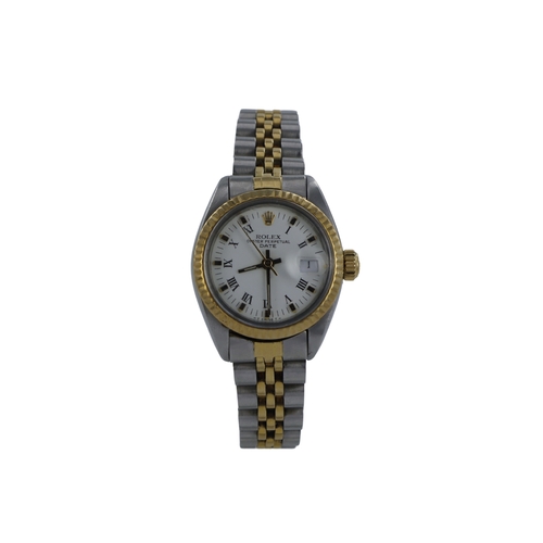 24 - Rolex Oyster Perpetual Date stainless steel and gold ladies wristwatch, ref. 6917, serial. 7549xxx, ... 