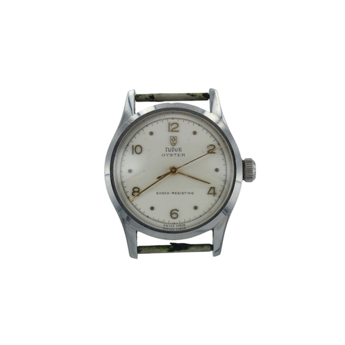 247 - Tudor Oyster stainless steel cased gents manual wind wristwatch, ref. 4453. The white dial with gilt... 