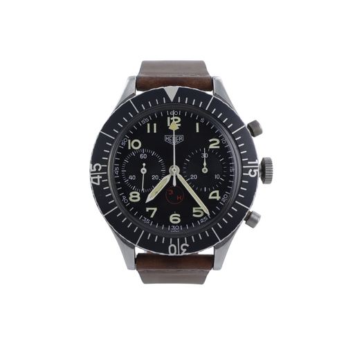 259 - Heuer German Military 'Bund' flyback chronograph stainless steel gents wristwatch, ref. 1550SG, seri... 