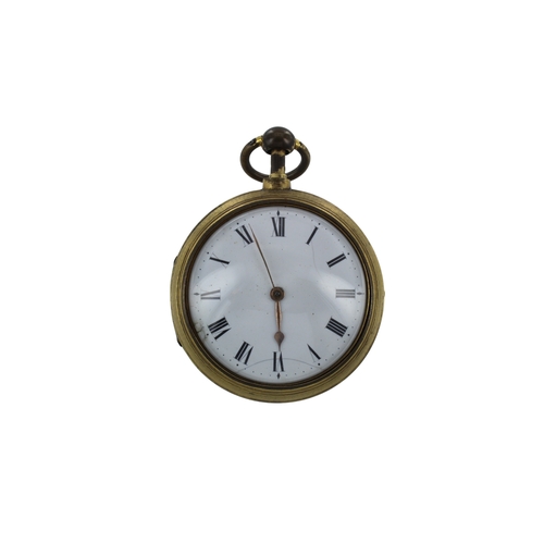 263 - Gilt metal pair cased Repeater pocket watch by Terrot Thuillier. The white dial with Roman numerals.... 