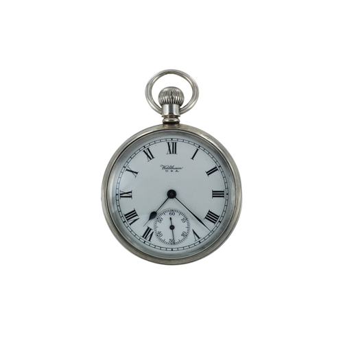 266 - Gents silver cased open face stem-wind pocket watch by Waltham, circa 1921. The white enamel dial wi... 