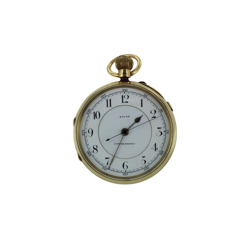 268 - Gents 18ct cased open face center seconds lever pocket watch, hallmarked Chester 1896. The white ena... 