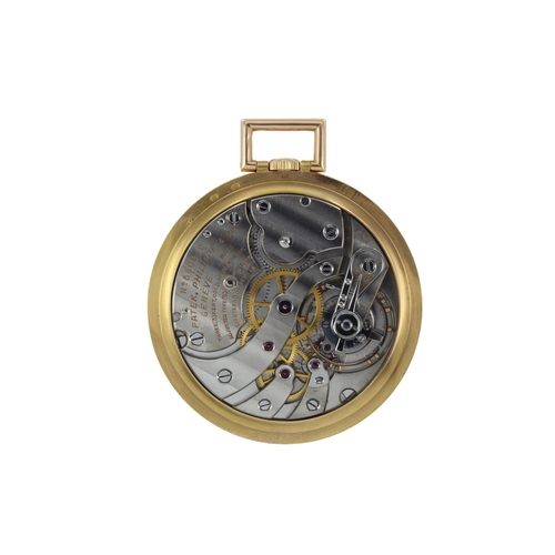 277 - Patek Phillipe 18ct pink gold open face keyless pocket watch, circa 1930s. The brushed pink dial wit... 