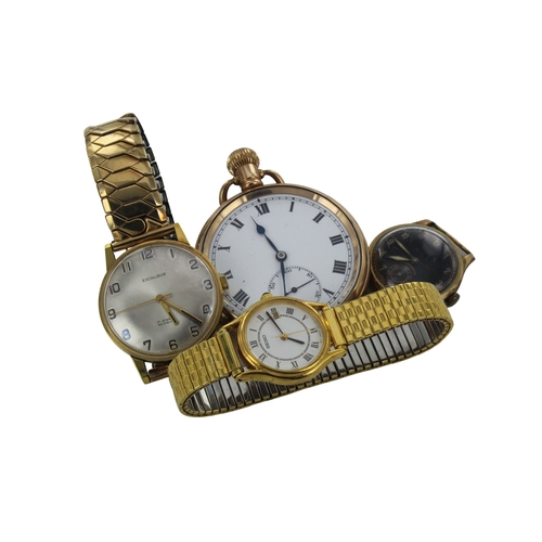 288 - Gents open face stem-wind pocket watch, Dennison Star case, Delmar signed movement, along with three... 