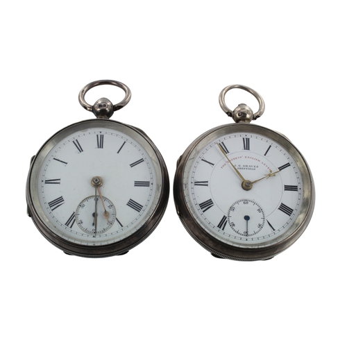 307 - Two gents silver cased open face key-wind pocket watches, Chester hallmarks 1898 & 1901. Both the wh... 