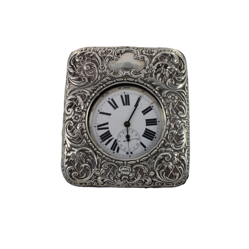 309 - Silver desk pocket watch case, hallmarked Birmingham 1902. Containing a nickel cased golaith stem-wi... 