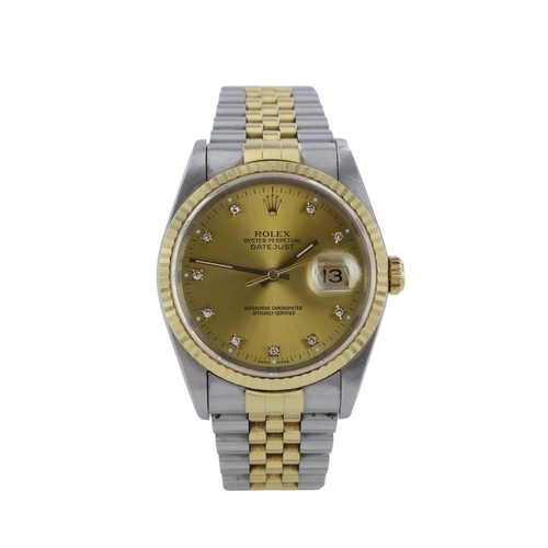 31 - Rolex Oyster Perpetual Datejust stainless steel and gold gents wristwatch, ref. 16233, serial. X798x... 