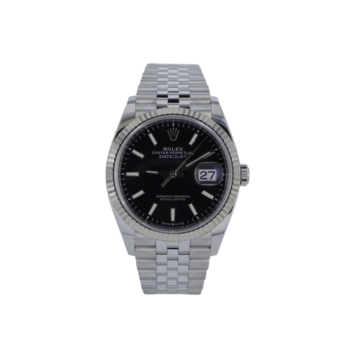 4 - Rolex Oyster Perpetual Datejust 36 stainless steel gents wristwatch, ref. 126234, 2019 card. The bla... 