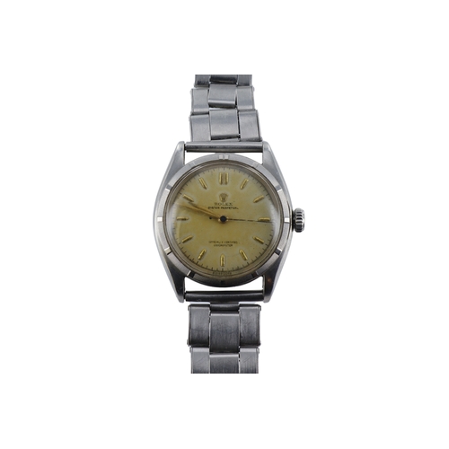 41 - Rolex Oyster Perpetual Semi-Bubbleback stainless steel gents wristwatch, ref. 6085, circa 1951. The ... 