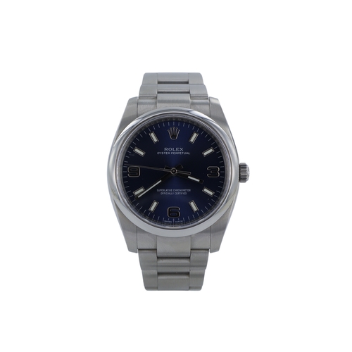 9 - Rolex Oyster Perpetual stainless steel gents wristwatch, ref. 114200, 2017 card. The blue 3, 6, 9 di... 