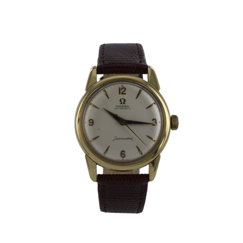 97 - Omega Seamaster 18ct yellow gold gents automatic wristwatch, circa 1958. The silvered dial with gilt... 