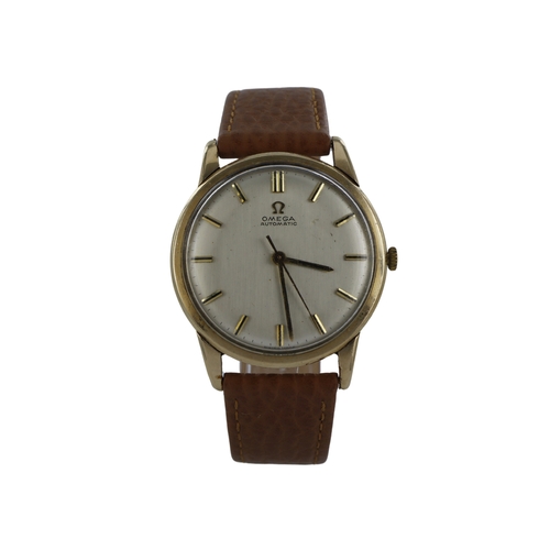 98 - Omega 9ct gents automatic wristwatch, circa 1966. The silvered dial with baton markers. Omega signed... 