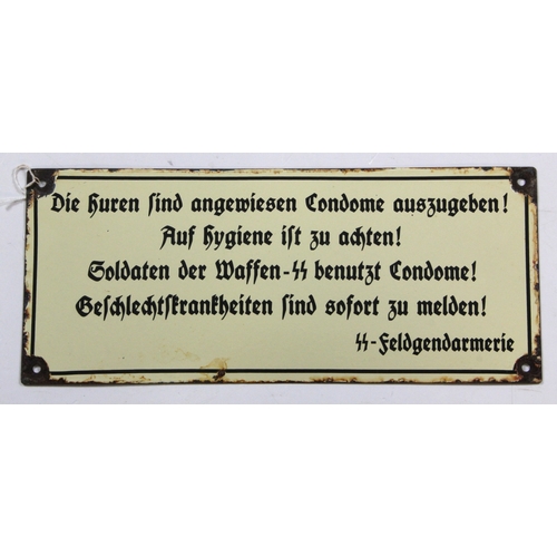 1073 - German SS enamel plaque.