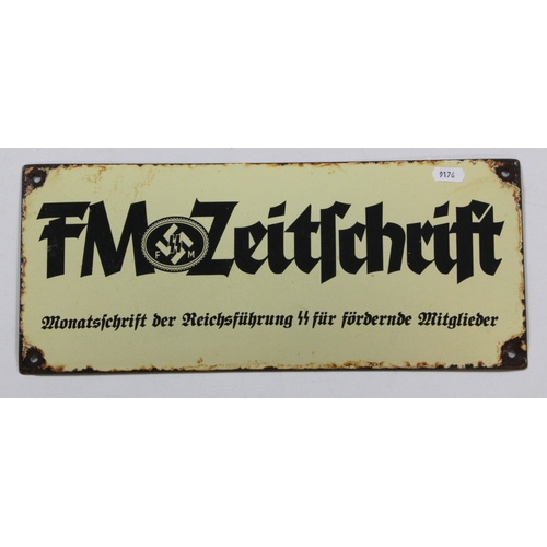 1076 - German SS Friends and Family association plaque.