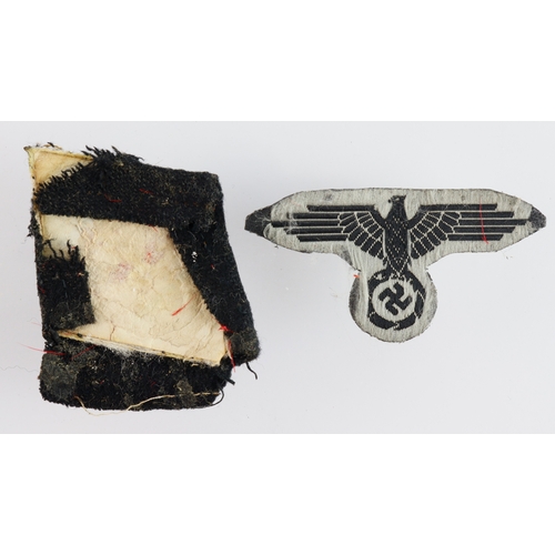 1090 - German SS Police and SS Forage cap cloth eagles.