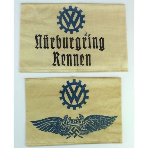 1104 - German Volkswagen factory armbands inc Air Raids.