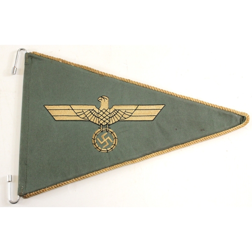 1119 - German Wehrmacht Officers car pennant, service wear.