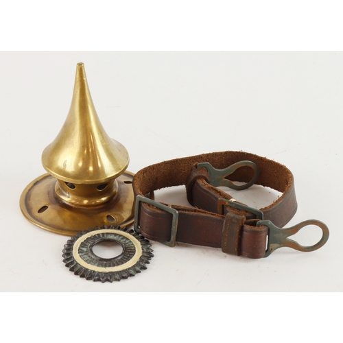 1136 - German WW1 replacement Pickelhaube top plate and spike with cockade and German Pickelhaube helmet st... 