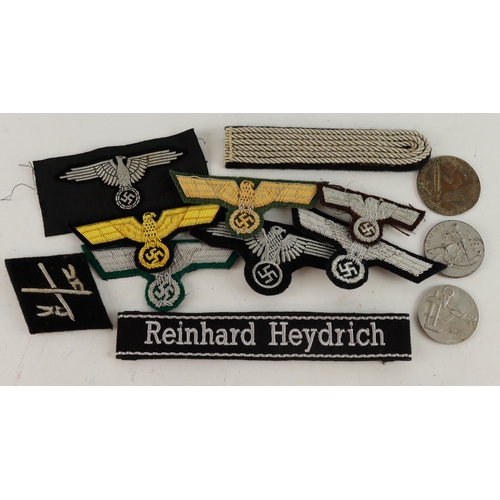 1146 - German WW2 badges, medals cloth insignia mixture of original and copies.