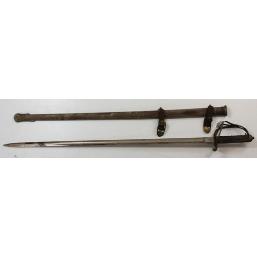 116 - Sword Edwardian 1864 pattern artillery officers presentation sword reads on the blade Presented to G... 