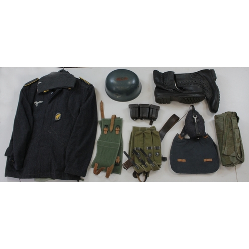 1170 - German WW2 paratroopers (falshamyager) uniform with helmet, Jacket, trousers, hat, boots over smock ... 