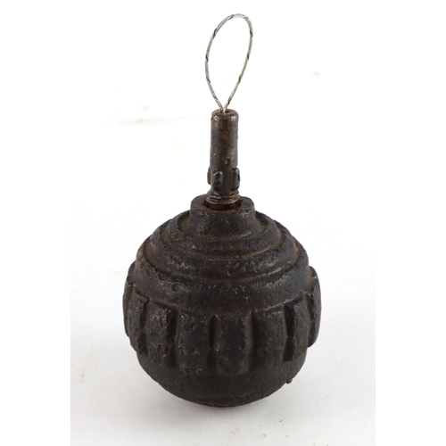 1205 - WW1 German Kruger ball grenade complete with original fuse deactivated.