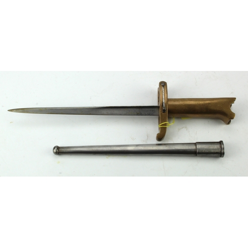 131 - Webley Mk6 brass Bayonet with steel scabbard