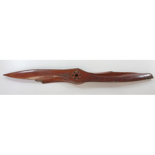 142 - Aircraft vintage wooden two blade propeller from crashed aircraft impressive item to put on a wall.