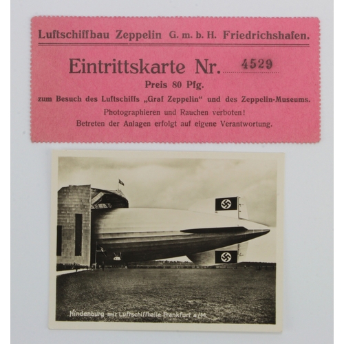 143 - Airship interest an original scarce ticket to visit the German Zeppelin (Graf Zeppelin) in its origi... 