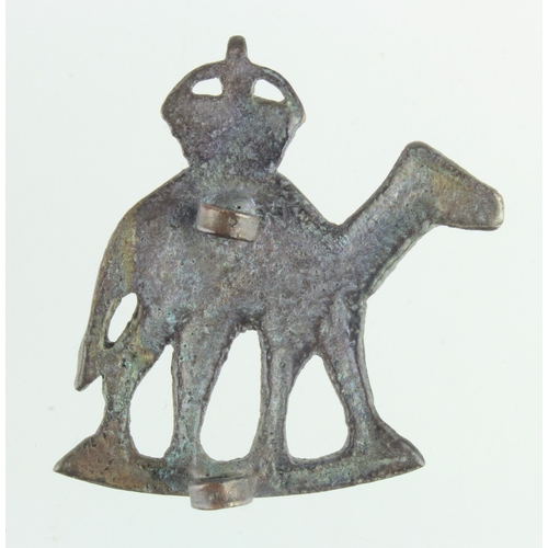 160 - Badge a locally campaign made New Zealand Camel Corps WW1 cap badge.