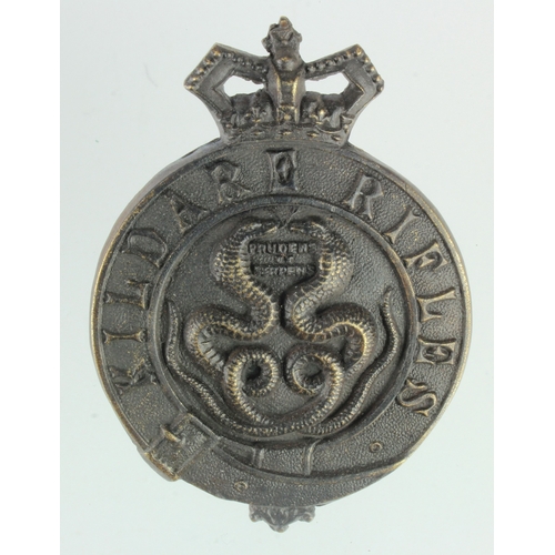 163 - Badge Irish Kildare Rifles Volunteer Rifle Co Glengary badge Victorian.