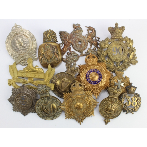 176 - Badges collection of thirteen large badges for Shakos, Pith helmets, pouches etc., including Connaug... 