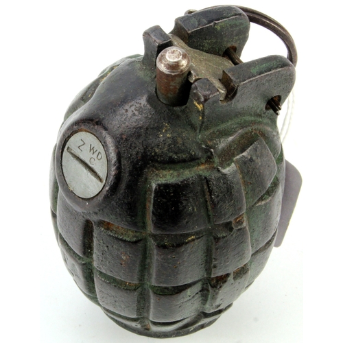 212 - British WW2 No36 Mills Grenade with 1945, base marked 'T A & S 45'. Mk1 Z.A.P.D.R', screw marked 'Z ... 