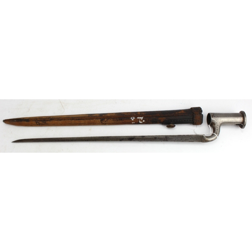 30 - Brown Bess era socket bayonet and unusual scabbard, worth viewing.