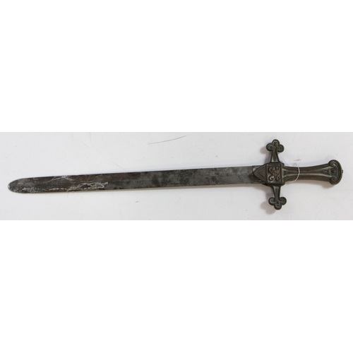 4 - Band Sword, an interesting 1856 Pattern Mk1 Drummers Sword, Gothic Cruciform hilt, in brass for drum... 