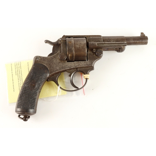 42 - French M1873 Revolver dated 1881 with St Etienne stamps to lower right side of frame, clear cylinder... 