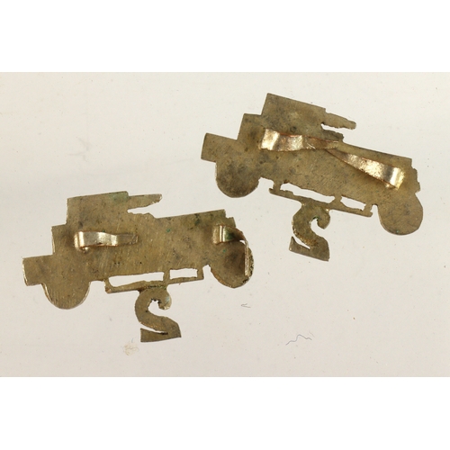 438 - WW1 light armoured car collar dogs/ badges.