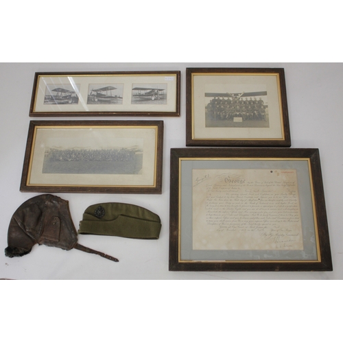 447 - WW1 RFC/RAF officers commission scroll in frame to Henry Cecil Alexander with two superb framed grou... 