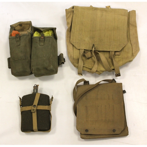 459 - WW2 1937 pattern webbing including ammo pouches, belts, water bottle, back packs etc. Some WW2 dated... 