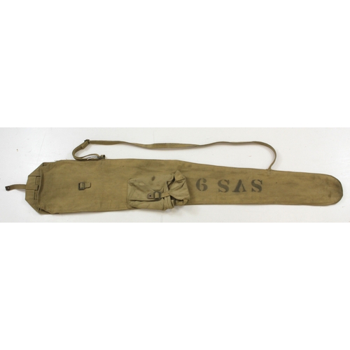 490 - WW2 SAS webbing rifle bag stencilled to one side 6 SAS.