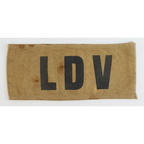 491 - WW2 scarce original LDV (Home Guard arm band).