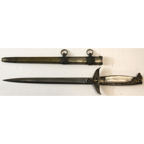 50 - German Diplomats dagger, Carl Julius Krebs marked blade, back of crossguard etched Korz, 1937, compl... 