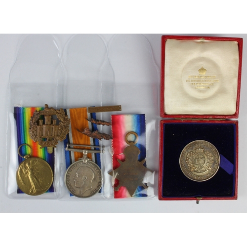 504 - 1914 Star Trio with original Aug-Nov clasp (8682 Pte C Moss 2/Essex Regt) With original Mentioned in... 