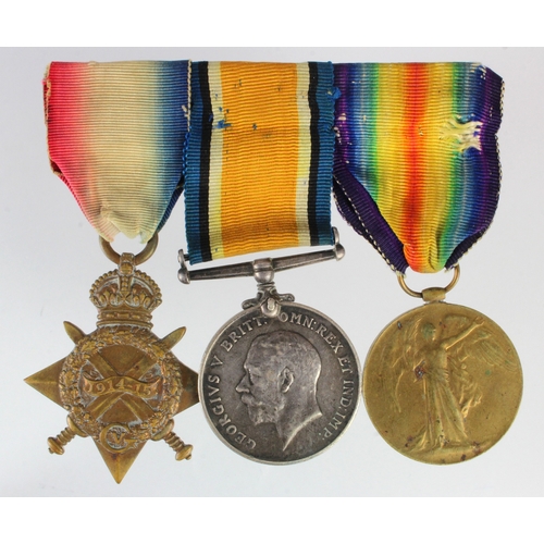 516 - 1915 Star Trio (17429 Pte A E Barnes Norfolk Regt) served 8th Bn, born Oxwick, East Dereham, Norfolk... 