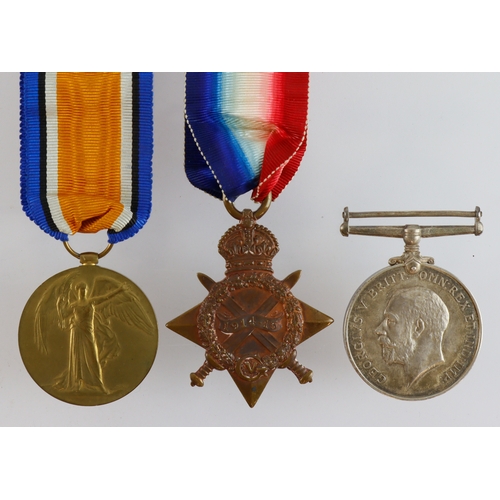 518 - 1915 Star Trio (2532 Pte D D McRae A & S Highrs). Served 8th Bn.   Lived Isle of Mull  (3)